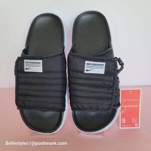 NIKE Asuna 2 Sporty Quilted Slide Sandals- Black/White color- Women’s Size: 9 ⭐